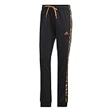 Schmal geschnitten adidas Damen Tracksuit Pants W 3S Tp Tric, Black/Bronze Strata/Multicolor, IC0694, 2XL