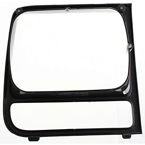 Image of DAT AUTO PARTS Front Left Headlight Door Bezel Fits 1997-2001 Jeep Cherokee | SUV, LH Driver Side Lamp Cover Grille Trim Insert, Black Textured Plastic, CH2512157, 55055137