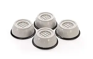 BEYREK Non Vibration Pads for Washing Machine with Suction Cup Feet, Fridge Washing Machine Leveling Feet Anti Walk Pads Shock Absorber(4 Pieces)