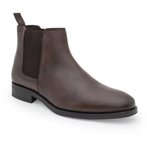 Image of Red Tape Men'S Boots Brown Leather Round Toe Elastic All-Day Comfort