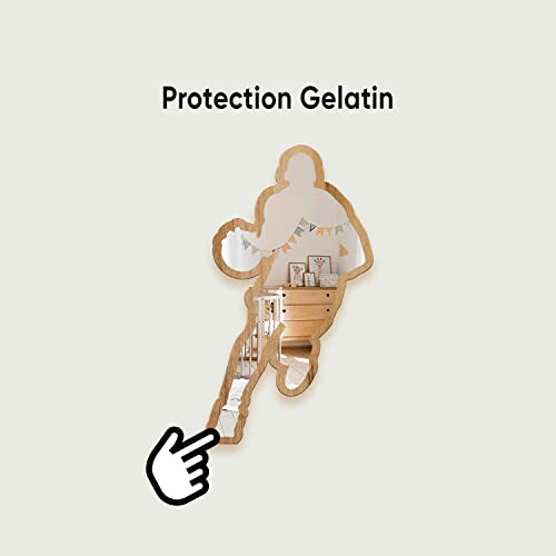 Basketball Player Patterned Silver Natural Wood Framed Acrylic To Hanging Wall Mirror Decorative Stickers Baby Kids Teen Room Nursery Bathroom Bedroom Livingroom Decoration #TOP1