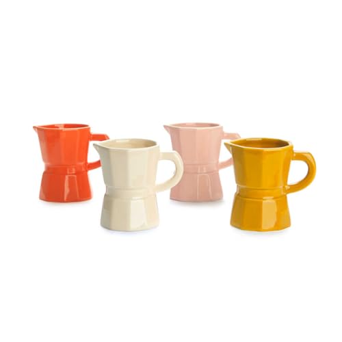 Balvi Set Tazas café Moka Set de Tazas con diseño de cafetera Tradicional Italiana Cerámica