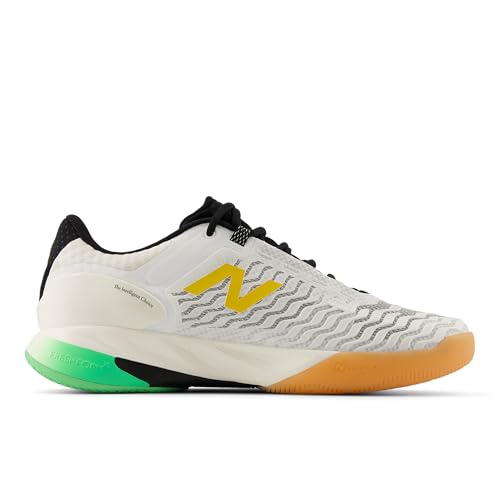 New Balance Men's Fresh Foam X CT-Rally V2 Tennis Shoe, White/Black/Metallic Gold, 10.5 M