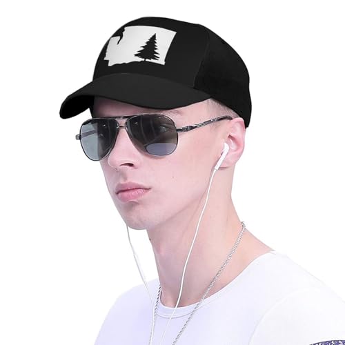 Washington State Tree Bonnets Curved Brim Mesh Baseball Cap Casual Sun Hat Unisex4