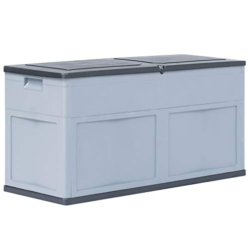 Festnight Caja de Almacenamiento de Jardín Baul Almacenamiento Arcón Exterior Capri, Capacidad 320 L Negro 119 x 46 x 60 cm