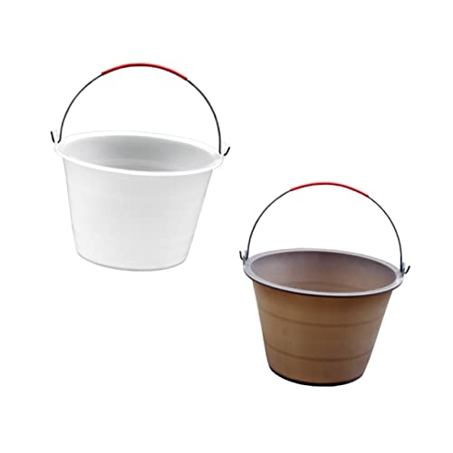HOMSFOU 2 Pièces Seau de Stockage Plastique Renforcé pour Ciment Seau à Usure pour Chantier de Construction