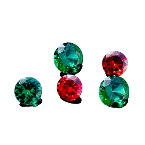 Zirconia cubique rond vert émeraude et rouge grenat AAA pour création de bijoux