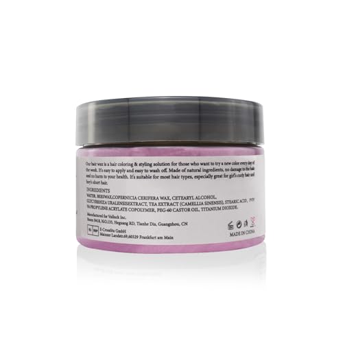 Image of Temporary Hair Wax Natural Instant Hair Color Wax Pomades 4.23 oz, Dosposable Hair Styling Clay for Party, Festival, Halloween, Christmas, Light Pink