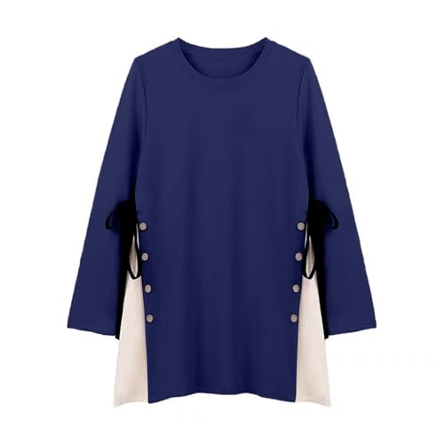 Premamá Tops Camisas Materna de Manga Larga para Mujeres cómodo Moda cordón Color sólido Camiseta Jersey Ropa Premamá de Primavera Verano Regalo Durante el Embarazo