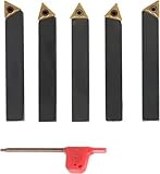 5Pcs 1/2 Inch Indexable Carbide Turning Tool Holder Set, Metal Lathe Tools Inserts Bits Shank Lathe Boring Bar Set TCMT 160304