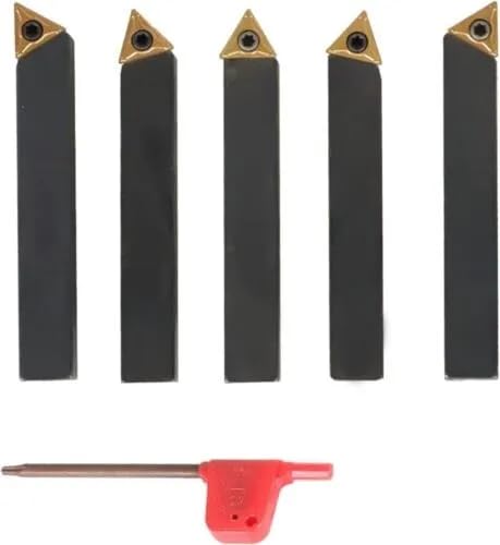5 Pc 1/2" Lathe Indexable Carbide Insert + Turning Tooling Bit Holder Set-picture-22