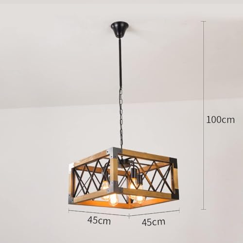 Suspension rustique bois pour éclairage café ou restaurant - 8