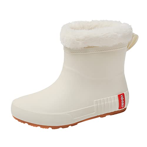 Laquieio Botas De Agua Impermeable Botines Impermeables Exteriores Mujer Zapatos para Jardín Nuevos estilos para mujer Botas Altas Botas de Agua Mujer Lluvia -1