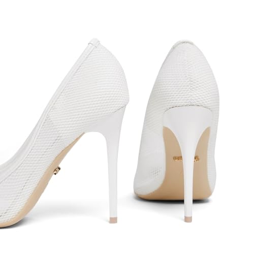 Womens Mesh High Heels 4 Inch Closed Pointed Toe Pumps Stiletto Heels for Women Dress Sexy Pumps4