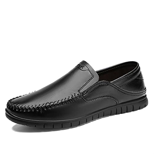 Men's Loafers Simple Flat Heel Moccasins Shoes Leather Resistant Anti-Slip Lightweight Walking Classic Slip On2