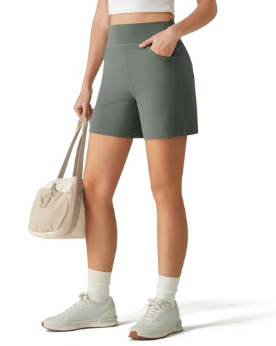 Image of G4Free EverGoing Women's Casual Shorts High Waisted 4'' / 5'' Comfy Shorts with Pockets for Yoga Workout Lounge