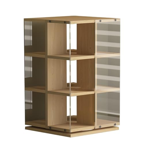 Estante giratorio de almacenamiento de discos de vinilo de 3 niveles, diseño abierto de 4 lados, capacidad para 120 CD, ideal para revistas y DVD