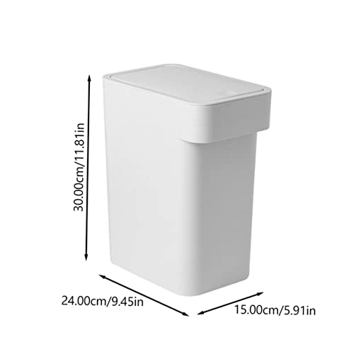 Caneca de basura rectangular para baño con tapa tipo presionar miniatura 2