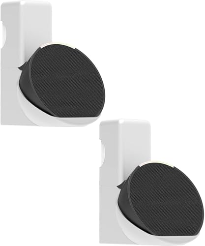 Soporte de pared para Amazon Echo Dot 5 con sujeción acústica blanca