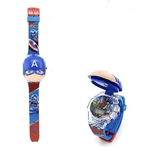 EmartosKids Avenger Light Glowing Face Covered Based Music Multicolor Digital Light for Boys and Girl, blue