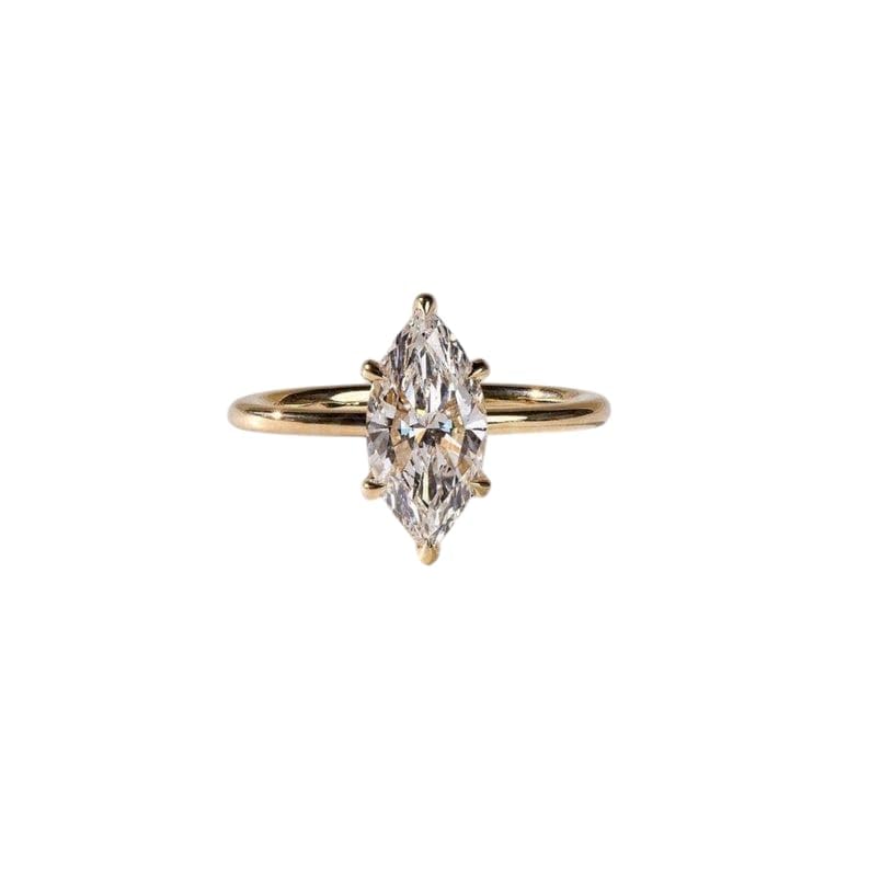 14k solid Gold 2.00 CT Marquise Cut Engagement Ring, Silver Solitaire Wedding Ring, Anniversary Ring, promise Ring
