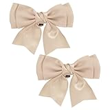 M METERXITY 2-Pack Bow Shoe Clips, Satin Elegant Detachable Shoe Buckle Cute Bowknot Shoes Clip Removable for Women/DIY Decor/Hair/Bag/Clothing/Wedding/Party/Prom Accessories[Light Bean Paste]