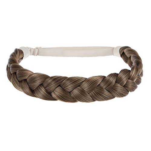 TOECWEGR braided hairband, 3 strands, synthetic hair, classic chunky elastic hairpiece, lady make-up headpiece (colour 9#26)