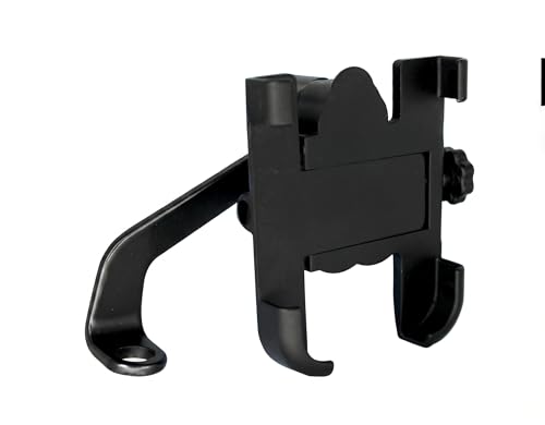Image of Metal Mobile Holder for Bike and Scooty | Adjustable Phone Mount with Rock-Solid Grip | 360 Rotation Anti-Slip Design Universal Fit for Motorcycles & Scooters Black