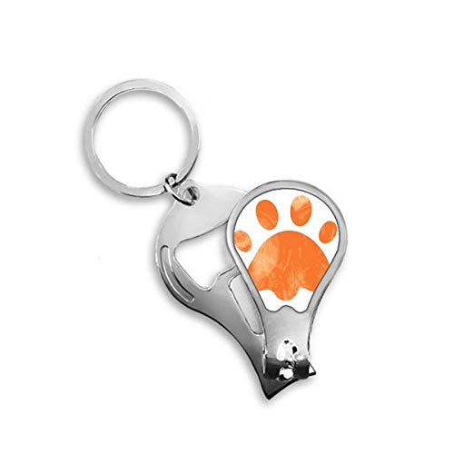 Coupe-ongles orange avec empreinte de chat patte d'animal pour manucure