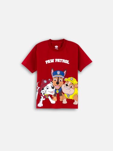 Image of Nap Chief Kids Cotton Paw Patrol Print Co-Ord Set for Boys & Girls | Half Sleeve T-Shirt & Shorts Set | Soft Casual Summer Wear
