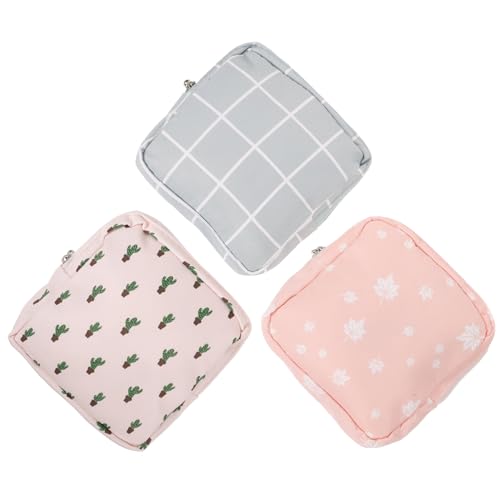 SHERCHPRY Bolsas De Almacenamiento De Toallas Sanitarias De Diseño Y Funcional Para Y Uso Diario Lavables Y Reutilizables Versátiles Para Cosméticos Y Accesorios 3 Piezas X 4