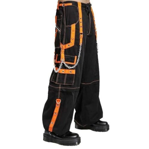 Generic Extreme Bondage Skater Black/Orange Gothic Punk Rocker Cyber Goth Steampunk Biker3