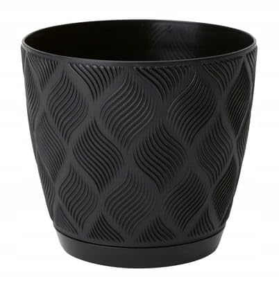 Produktbild von Blumentopf Pflanztopf In Rattan-Optik Anthrazit Günstig Online Kaufen