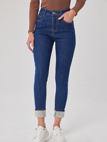 heipeiwa Women's Winter Jeans Fleece Lined Jeans Thermal Thick Skinny Denim Pants Slim Stretch Warm Jeggings3