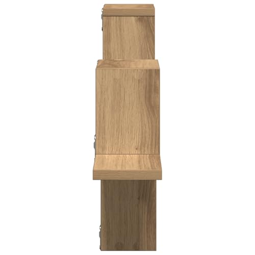 MOBCANT Wandregal Artisan Eiche 104,5x10x43 cm Ingenieurholz, Bilderleiste Floating Shelves Hängeregal Schwebendes Regal Verwendbar für Wohnzimmer Waschküche Badezimmer Arbeitszimmer – Bild 8