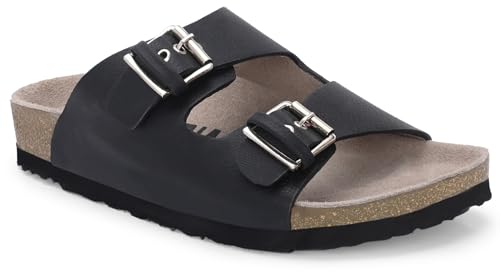 Image of AFROJACK Orginal Leather Sandals | Casual Sliders for Womens Stylish, Outdoor & Fashion Forward, Comfortable Cork Sandals for Women with Natural Cork and EVA Sole (s425)