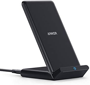 Anker 313 Wireless Charger (Stand), Qi-Certified for iPhone 14/14 Pro/14 Pro Max/13/13 Pro Max, 10W Fast-Charging Galaxy S20, S10 (No AC Adapter)