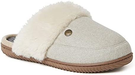 Dearfoams Women's Geneva Closed Toe Scuff Slipper, Oatmeal Heather, Small | Image 3