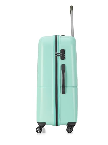 Image of Genie Palm Plus 76cm Trolley Bag, Hard Side 8 Wheel Carry on Luggage - Fresh Mint, Travel Bag for Women