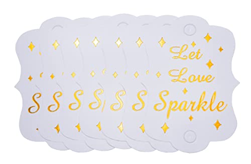 Kingsnow 50 etiquetas brillantes con purpurina Let Love Sparkle para boda, etiquetas de boda con destellos de salida, etiquetas brillantes de boda