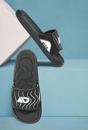 Image of AADI Men's Synthetic Leather Lightweight Comfortable Outdoor Dailyuse Casual Slides /Flip Flop /Slippers