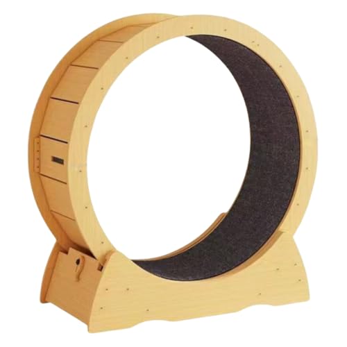 tangcheng キャットホイール 猫ホイール 室内運動用 ルームランナー 運動不足解消 低騒音とロック装置 猫の車輪 回し車 回転 木製 ネコ用 爪研ぎ キャットウォーク らくらく組立式 自走式 (木の色,L(100cm))