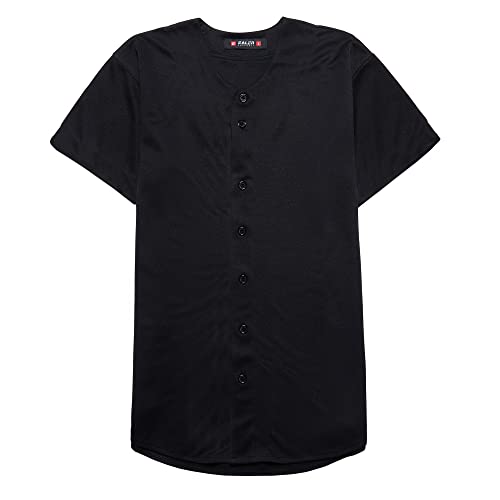 EALER Camiseta masculina BJ80 Series Baseball Jersey Button Down manga curta Hipster Hip Hop Sports