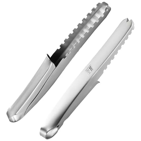 ADORAMBLING 2PCS Fish Scaler, Thickened Stainless Steel Fish Scale Remover, Efficient Fish Scaler Remover No Mess, Sturdy Fish Descaler Tool with Non-Slip Handle, Fish Scaler Tool, Fish Scraper Cover