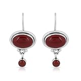 Edelsteingröße -: Karneol Onyx Oval und runde Form 4,5 mm, 9 x 13,3 mm // Metall - 925 Sterling Silber // STYLE - Drop-Dangle // Vintage-Stil // Länge - 1,30 Zoll // Breite - 17,4 mm // Gewicht: 8.3 Gramm