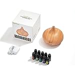 InnoGear Aromatherapy Diffuser & 10 Essential Oils Set, 400ml Diffuser Ultrasonic Diffuser Cool Mist Humidifier with 4 Timers 7 Colors Light Waterless Auto Off for Large Room Office, Yellow Wood Grain - Image 5