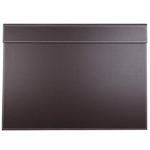 KINGFOM Desk Mat Mate 24 x 18 Desk Pad Protector Mouse Pad PU Leather for Desktops and Laptops Black Brown