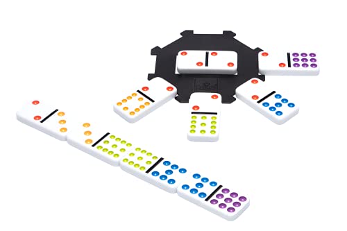 Pressman 3928 Mexican Train Dominoes - Beautiful Color Dot Double 12 Dominoes Set thumb #5