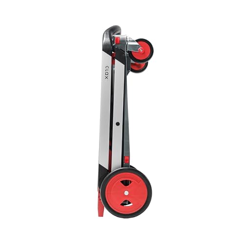 Image of CLAX The Original | Made in Germany | Multi use Functional Collapsible Carts | Mobile Folding Trolley | Shopping Cart with Storage Crate (Red)