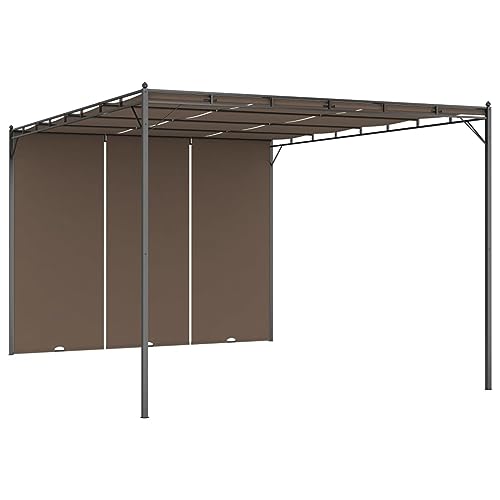 ShGaxin 312264 tuinpaviljoen met zijgordijn, taupe, 4 x 3 x 2,25 m, partytent, paviljoen, tuinpaviljoen, tuinpaviljoen - Afbeelding 3